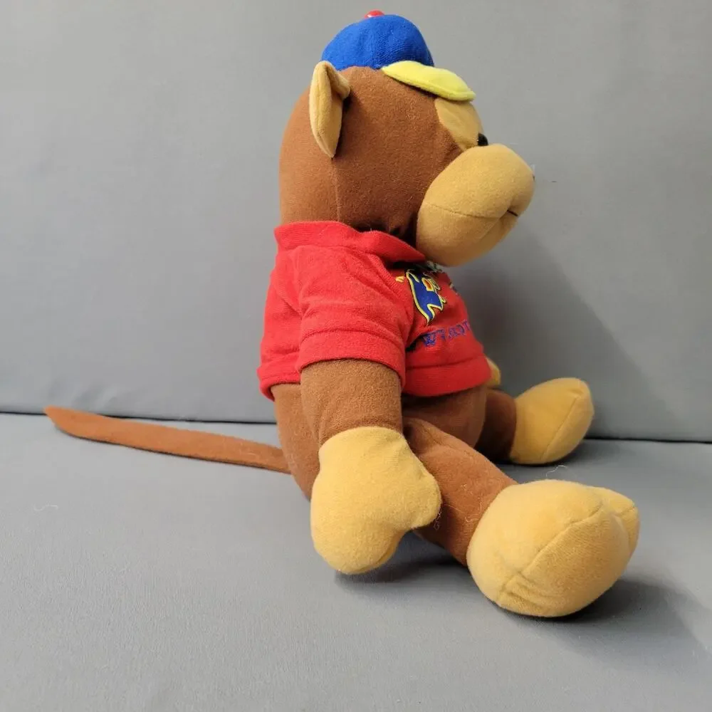 Kids‎ Express Train Monkey Plush Toy Brown Red Blue 14